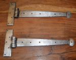 Light Pewter, Wrought Iron 12" Penny End Tee Hinges, Rust resistant Finish